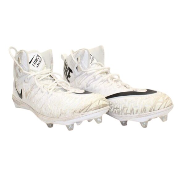 Nike Sz 16 Football Cleats Force Savage White Black 923304-101 - Picture 2 of 11